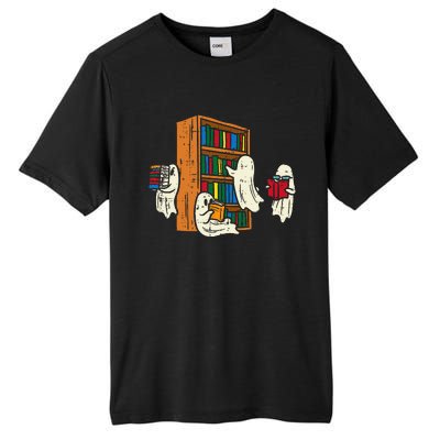 Ghosts Reading Books Teacher Halloween Librarian Boooks Tall Fusion ChromaSoft Performance T-Shirt