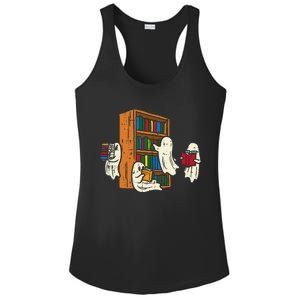 Ghosts Reading Books Teacher Halloween Librarian Boooks Ladies PosiCharge Competitor Racerback Tank