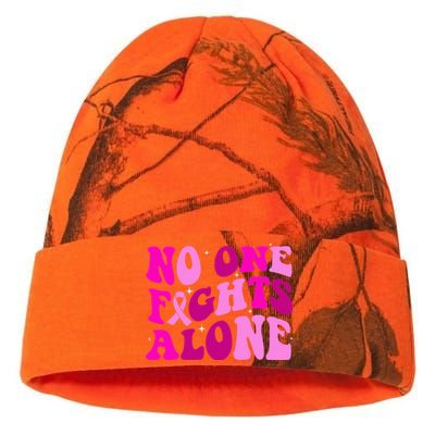 Groovy Retro Breast Cancer Awareness No One Fight Alone Kati Licensed 12" Camo Beanie