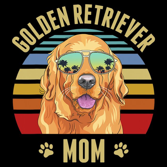 Golden Retriever Best Dog Mom Ever Retro Sunset Beach Vibe Impact Tech Backpack