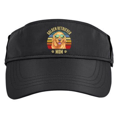 Golden Retriever Best Dog Mom Ever Retro Sunset Beach Vibe Adult Drive Performance Visor