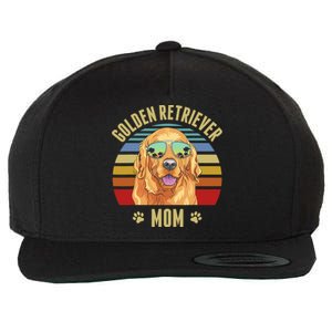 Golden Retriever Best Dog Mom Ever Retro Sunset Beach Vibe Wool Snapback Cap