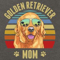 Golden Retriever Best Dog Mom Ever Retro Sunset Beach Vibe Cotton Canvas Backpack