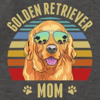 Golden Retriever Best Dog Mom Ever Retro Sunset Beach Vibe Vector Backpack