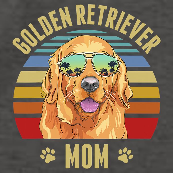Golden Retriever Best Dog Mom Ever Retro Sunset Beach Vibe Vector Backpack