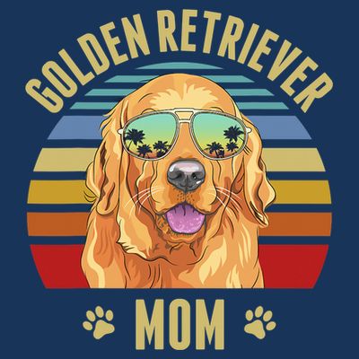 Golden Retriever Best Dog Mom Ever Retro Sunset Beach Vibe T-Shirt