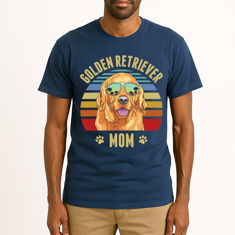 Golden Retriever Best Dog Mom Ever Retro Sunset Beach Vibe Tall T-Shirt