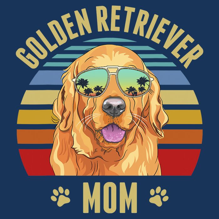 Golden Retriever Best Dog Mom Ever Retro Sunset Beach Vibe Drawstring Bag