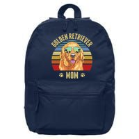 Golden Retriever Best Dog Mom Ever Retro Sunset Beach Vibe 16 in Basic Backpack