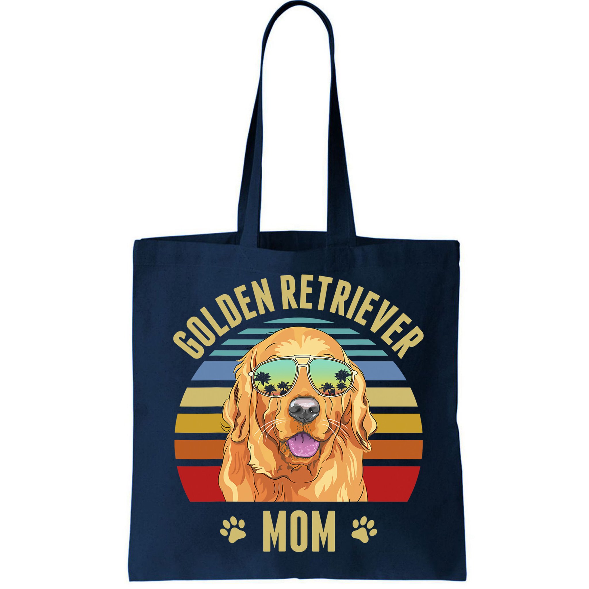 Golden Retriever Best Dog Mom Ever Retro Sunset Beach Vibe Bag