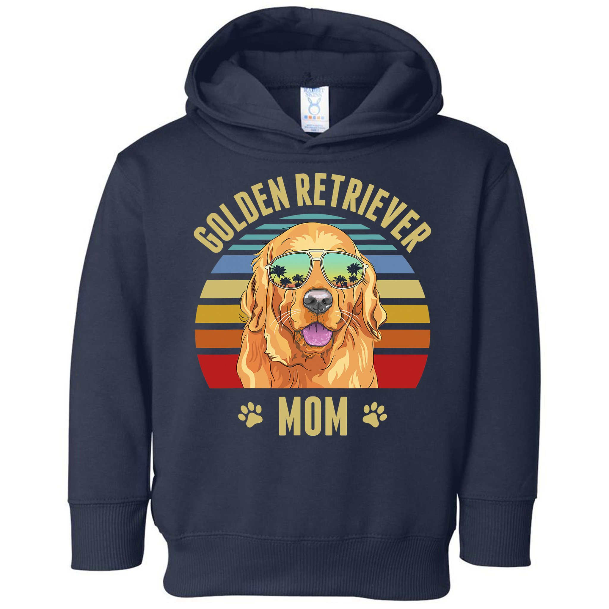 Golden Retriever Best Dog Mom Ever Retro Sunset Beach Vibe Toddler Hoodie