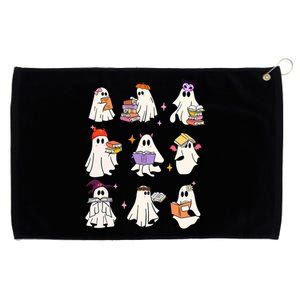 Ghost Reading Book Cute Teacher Halloween Ghost Book Lover Grommeted Golf Towel