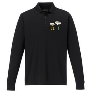 Get Real Be Rational Gift Pi Day I Imaginary Number Gift Performance Long Sleeve Polo