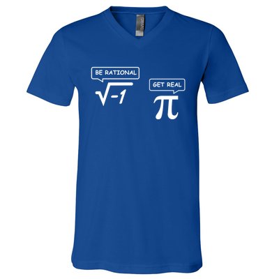 Get Real Be Rational Funny Math Jokes Gift V-Neck T-Shirt