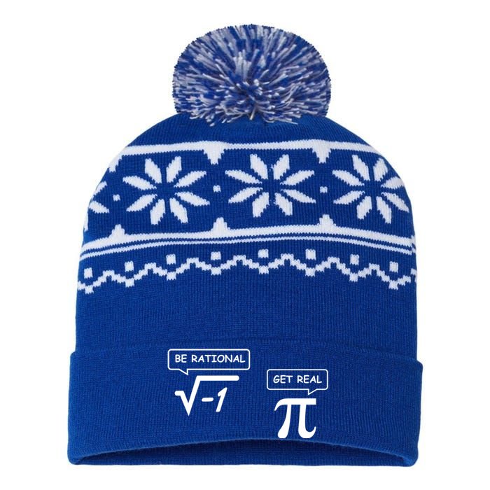 Get Real Be Rational Funny Math Jokes Gift USA-Made Snowflake Beanie