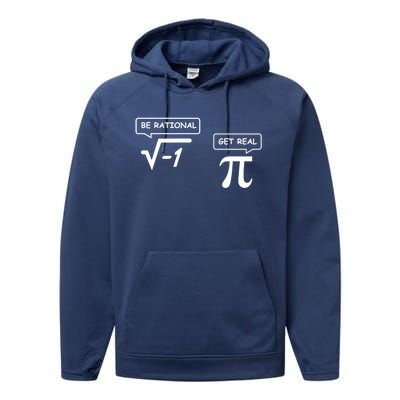 Get Real Be Rational Funny Math Jokes Gift Performance Fleece Hoodie