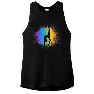 Gymnastics Rainbow Colors Acrobatic Acro Gymnast Ladies PosiCharge Tri-Blend Wicking Tank