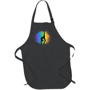 Gymnastics Rainbow Colors Acrobatic Acro Gymnast Full-Length Apron With Pockets