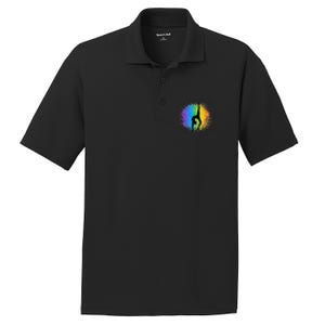 Gymnastics Rainbow Colors Acrobatic Acro Gymnast PosiCharge RacerMesh Polo