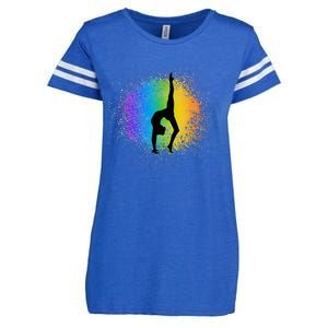 Gymnastics Rainbow Colors Acrobatic Acro Gymnast Enza Ladies Jersey Football T-Shirt