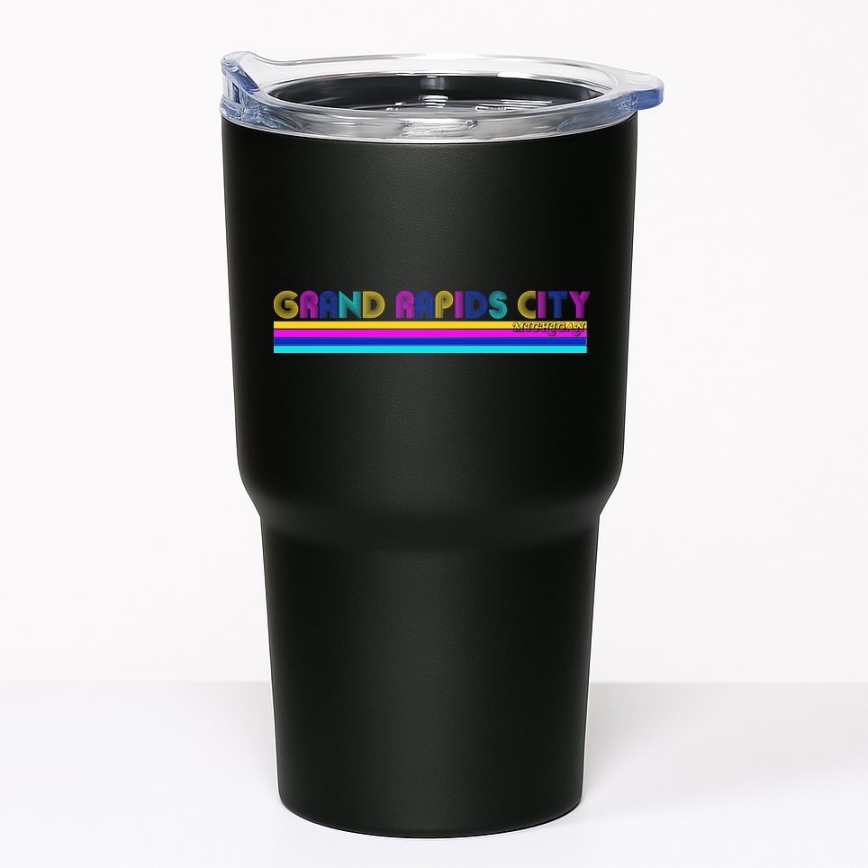 Grand Rapids City Michigan Retro Logo Tumbler