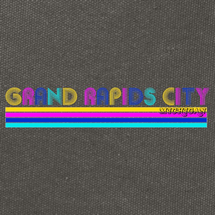 Grand Rapids City Michigan Retro Logo Cotton Canvas Backpack