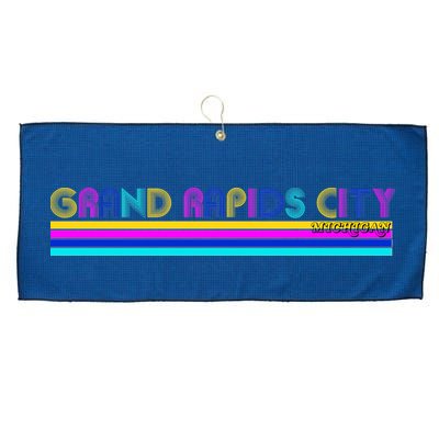Grand Rapids City Michigan Retro Logo Large Microfiber Waffle Golf Towel
