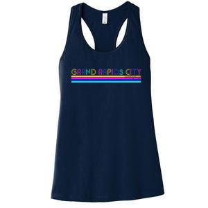 Grand Rapids City Michigan Retro Logo Women's Racerback Tank