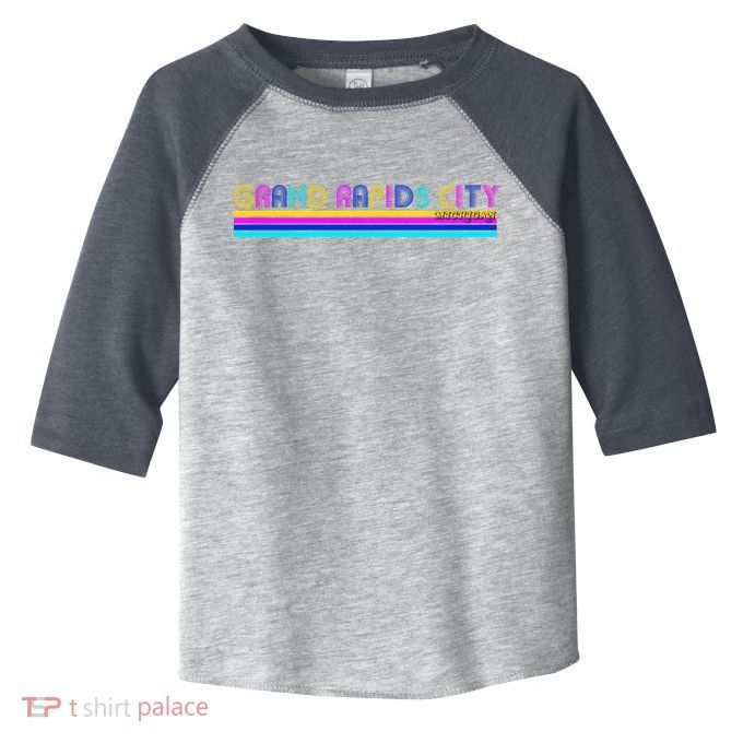 Grand Rapids City Michigan Retro Logo Toddler Fine Jersey T-Shirt