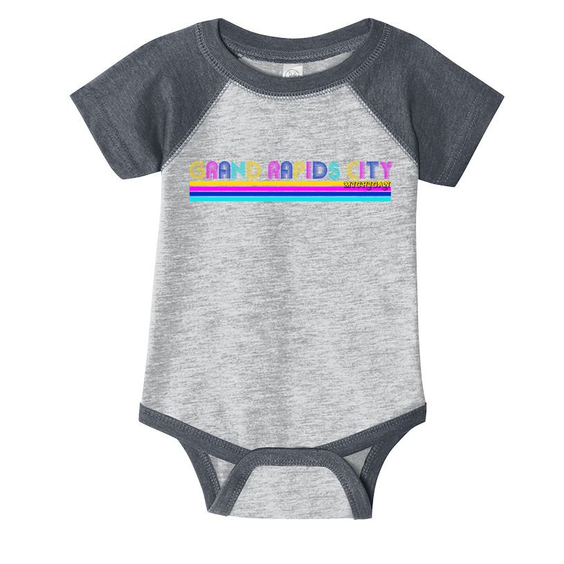 Grand Rapids City Michigan Retro Logo Infant Baby Jersey Bodysuit