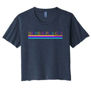 Grand Rapids City Michigan Retro Logo Women's Crop Top Tee