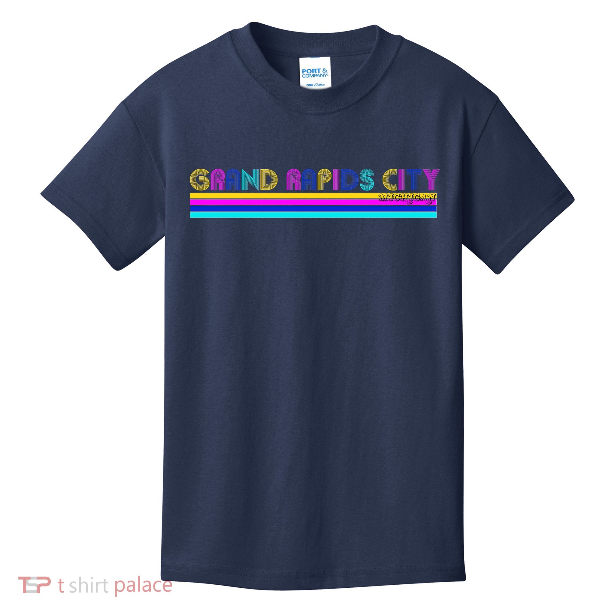 Grand Rapids City Michigan Retro Logo Kids T-Shirt