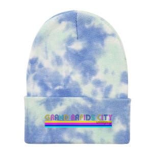 Grand Rapids City Michigan Retro Logo Tie Dye 12in Knit Beanie