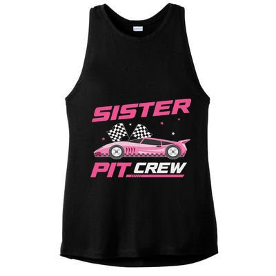 Girl Race Car Birthday Decorations Racing Sister Pit Crew Ladies PosiCharge Tri-Blend Wicking Tank