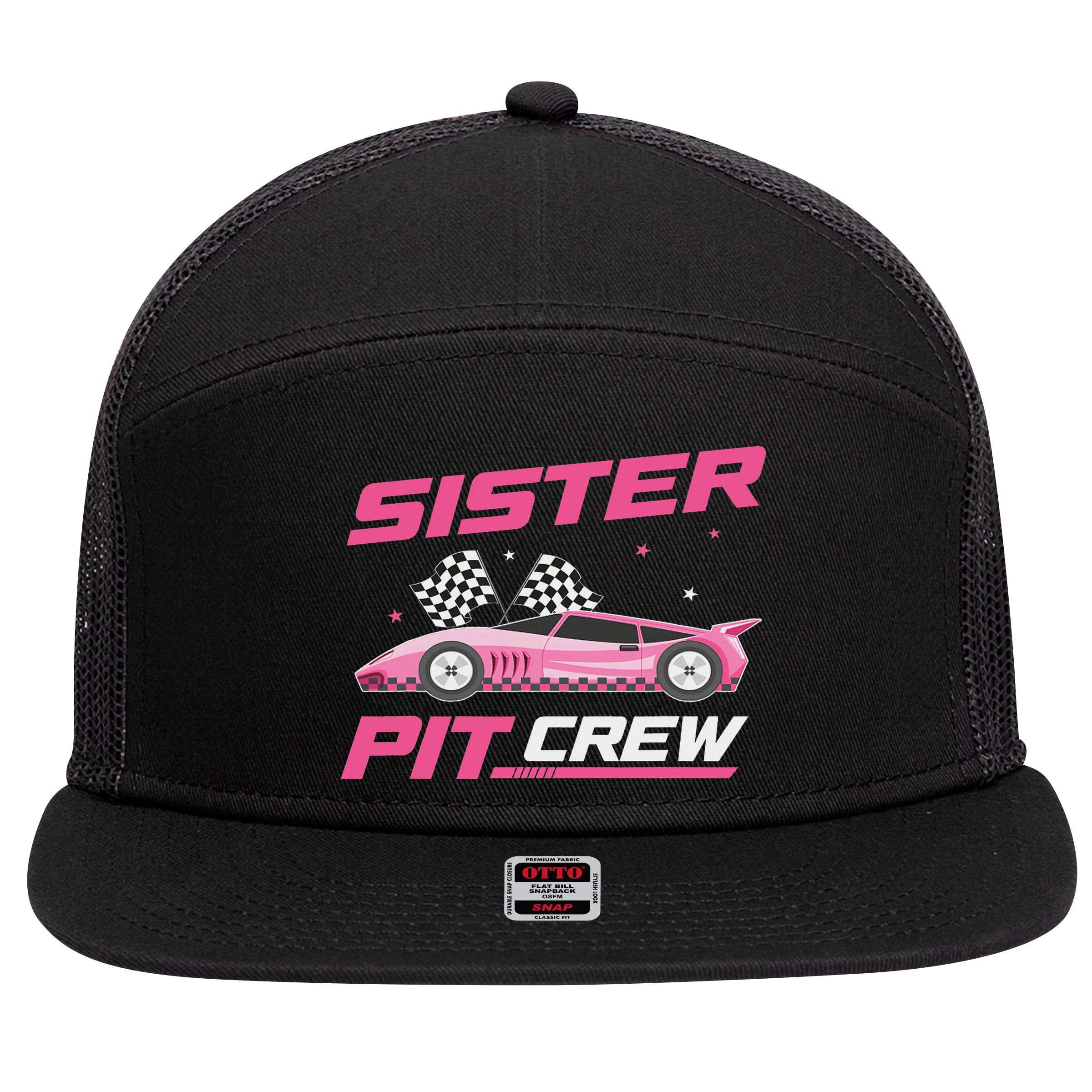 Girl Race Car Birthday Decorations Racing Sister Pit Crew 7 Panel Mesh Trucker Snapback Hat