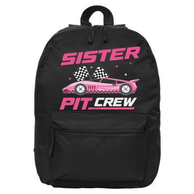 Girl Race Car Birthday Decorations Racing Sister Pit Crew 16 in Basic Backpack