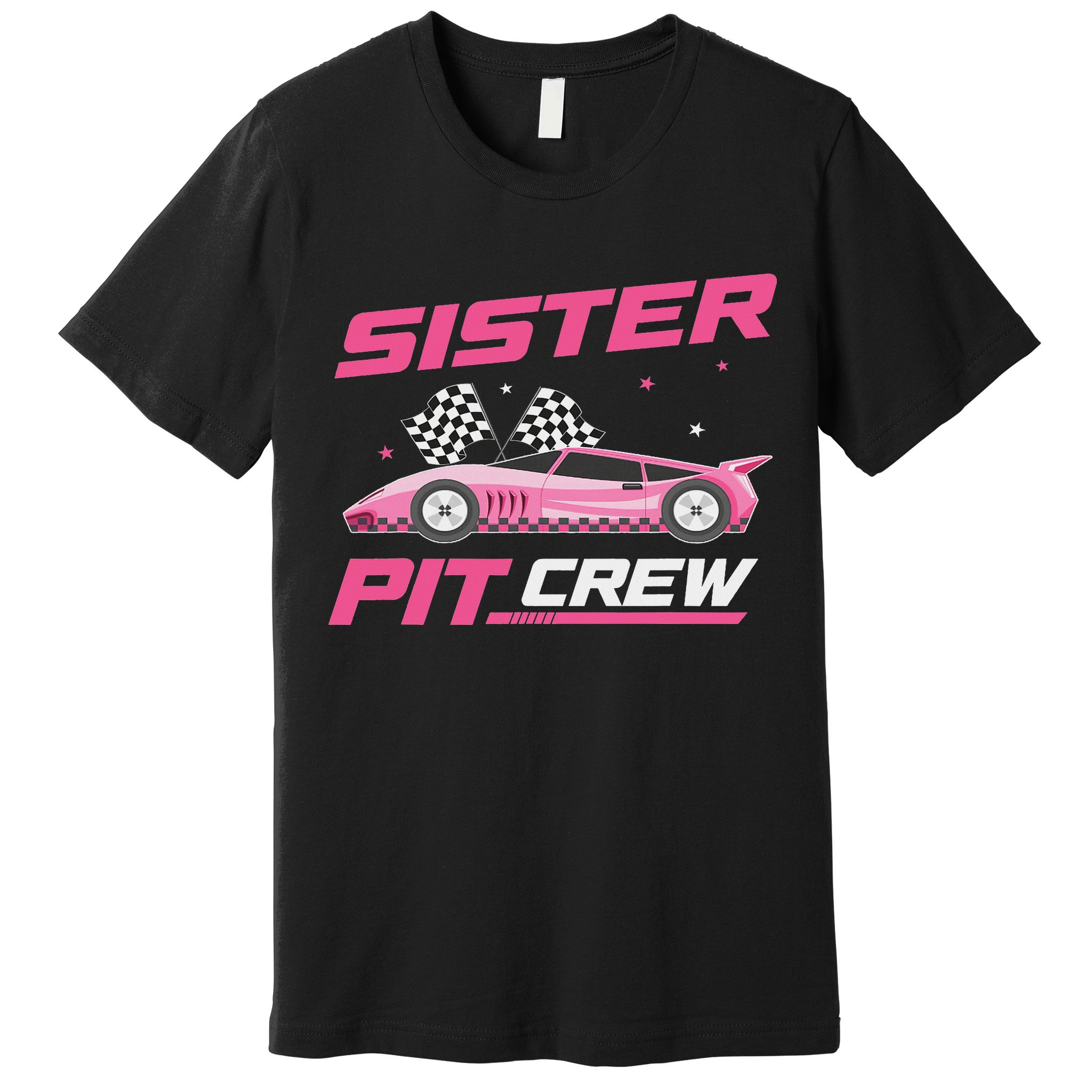 Girl Race Car Birthday Decorations Racing Sister Pit Crew Premium T-Shirt
