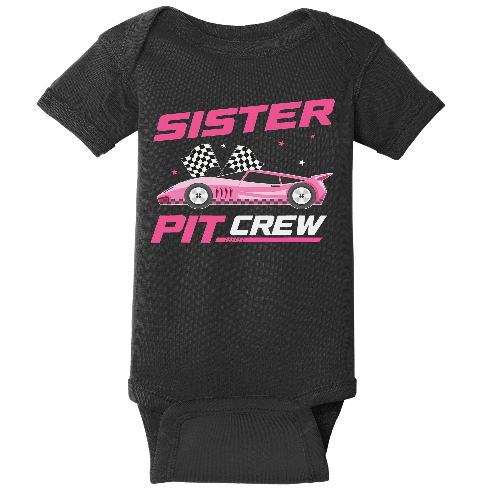 Girl Race Car Birthday Decorations Racing Sister Pit Crew Baby Bodysuit