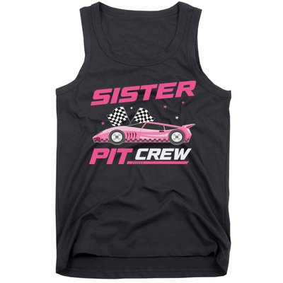 Girl Race Car Birthday Decorations Racing Sister Pit Crew Tank Top