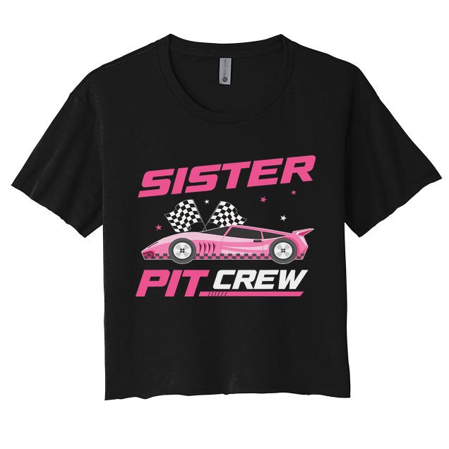 Girl Race Car Birthday Decorations Racing Sister Pit Crew Crop Top
