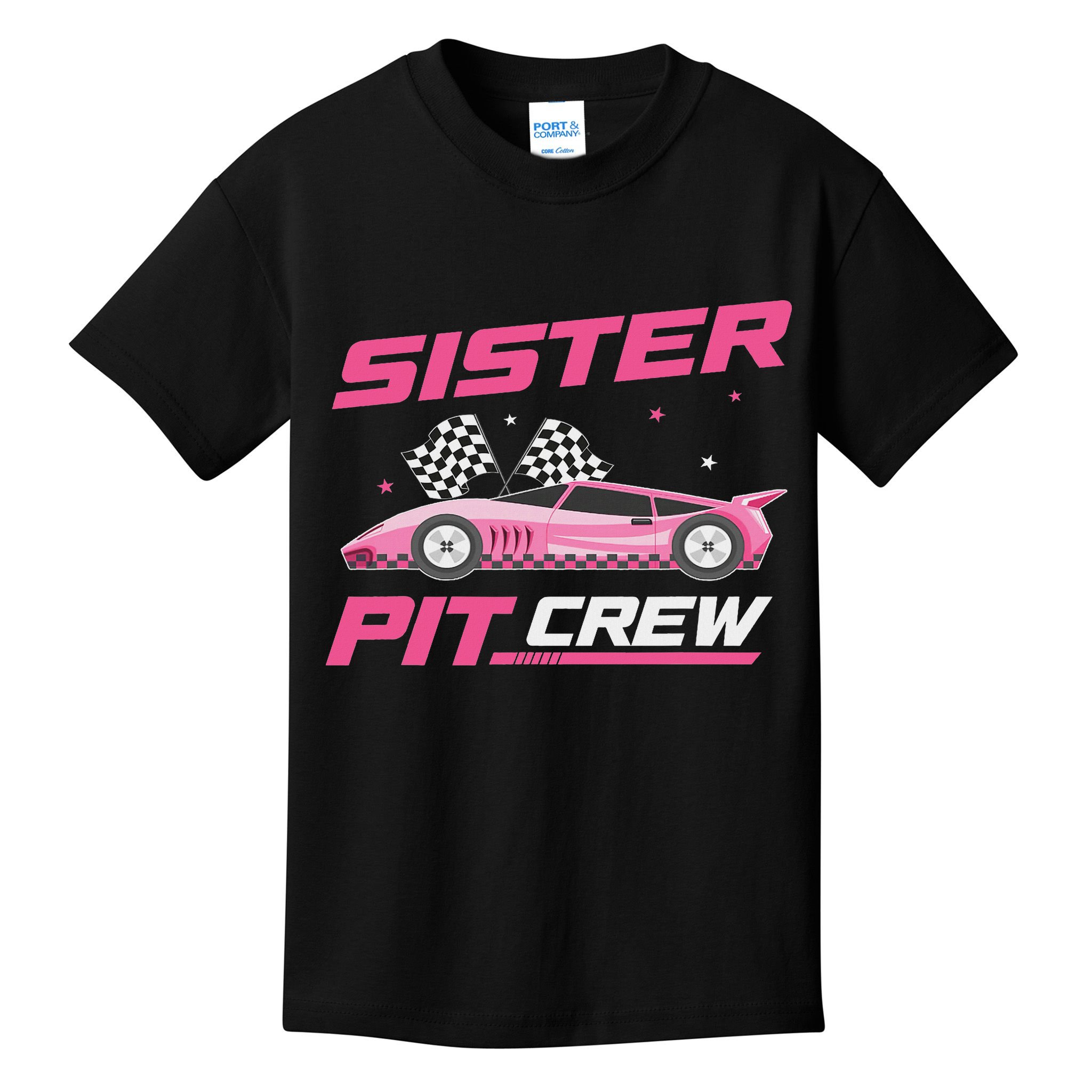 Girl Race Car Birthday Decorations Racing Sister Pit Crew Kids T-Shirt