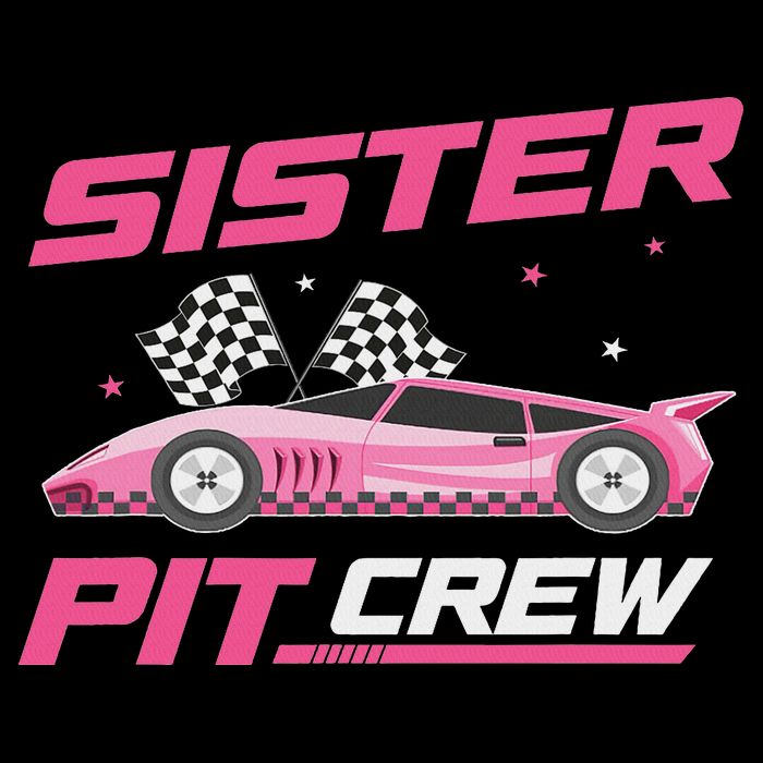 Girl Race Car Birthday Decorations Racing Sister Pit Crew Kids T-Shirt