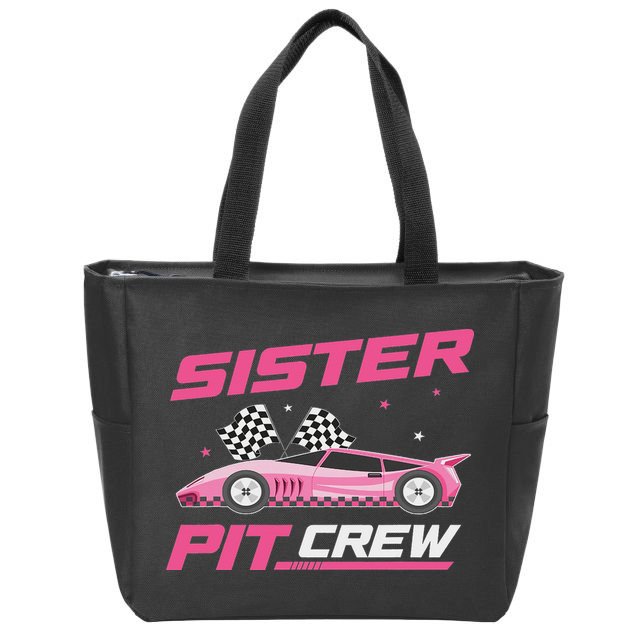 Girl Race Car Birthday Decorations Racing Sister Pit Crew Zip Tote Bag