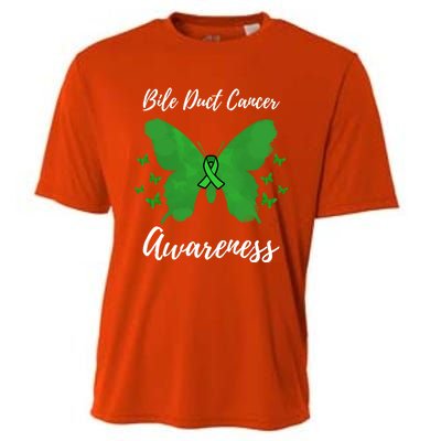 Green Ribbon Cholangiocarcinoma Bile Duct Cancer Awareness Meaningful Gift Cooling Performance Crew T-Shirt