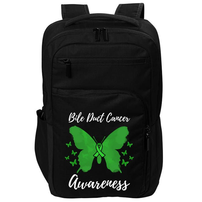 Green Ribbon Cholangiocarcinoma Bile Duct Cancer Awareness Meaningful Gift Impact Tech Backpack