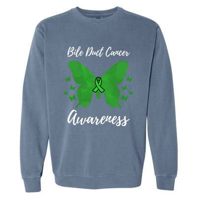 Green Ribbon Cholangiocarcinoma Bile Duct Cancer Awareness Meaningful Gift Garment-Dyed Sweatshirt