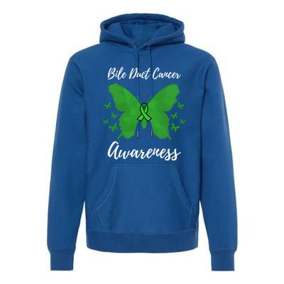 Green Ribbon Cholangiocarcinoma Bile Duct Cancer Awareness Meaningful Gift Premium Hoodie