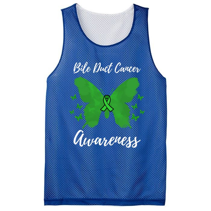 Green Ribbon Cholangiocarcinoma Bile Duct Cancer Awareness Meaningful Gift Mesh Reversible Basketball Jersey Tank