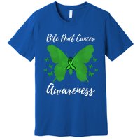 Green Ribbon Cholangiocarcinoma Bile Duct Cancer Awareness Meaningful Gift Premium T-Shirt