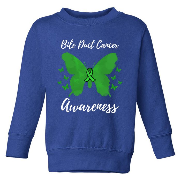 Green Ribbon Cholangiocarcinoma Bile Duct Cancer Awareness Meaningful Gift Toddler Sweatshirt